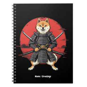 Japanse kunst Shiba Inu Samurai Graphic Design Notitieboek