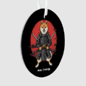 Japanse kunst Shiba Inu Samurai Graphic Design Ornament (voorkant)