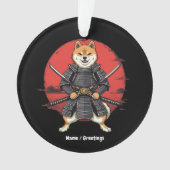 Japanse kunst Shiba Inu Samurai Graphic Design Ornament (voorkant)
