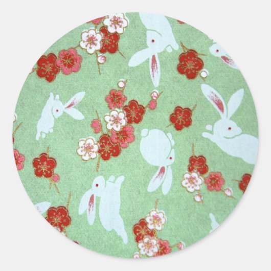 Japanse kunst - Stickers rond Sakuras en Rabbits (Voorkant)
