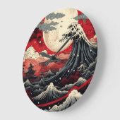 Japanse kunst stijl digitale schilderkunst grote klok (Hoek)