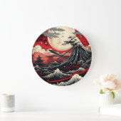 Japanse kunst stijl digitale schilderkunst grote klok (Huis)