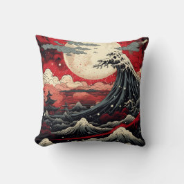 Japanse kunst stijl digitale schilderkunst kussen