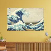 Japanse kunst, The Great Wave by Hokusai Canvas Afdruk (Insitu (Woonkamer))