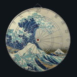 Japanse kunst, The Great Wave by Hokusai Dartbord<br><div class="desc">36 Uitzicht Fuji: The Great Wave Off the Coast of Kanagawa by Katsushika Hokusai from the Edo period, c. 1830. Aziatische fijne kunstnautische illustratie met een zeeseizoen van enorme vloedgolven met boten van mensen en de berg Fuji op afstand. Hoewel verondersteld om een getijdengolf te zijn, is het waarschijnlijker een...</div>