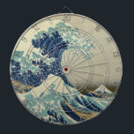 Japanse kunst, The Great Wave by Hokusai Dartbord<br><div class="desc">36 Uitzicht Fuji: The Great Wave Off the Coast of Kanagawa by Katsushika Hokusai from the Edo period, c. 1830. Aziatische fijne kunstnautische illustratie met een zeeseizoen van enorme vloedgolven met boten van mensen en de berg Fuji op afstand. Hoewel verondersteld om een getijdengolf te zijn, is het waarschijnlijker een...</div>