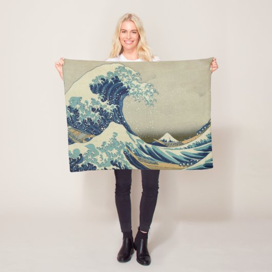  Japanse kunst, The Great Wave by Hokusai Fleece Deken (In situ)