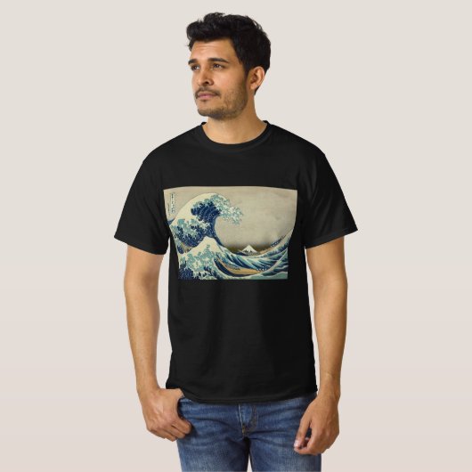  Japanse kunst, The Great Wave by Hokusai T-shirt (Voorkant volledig)
