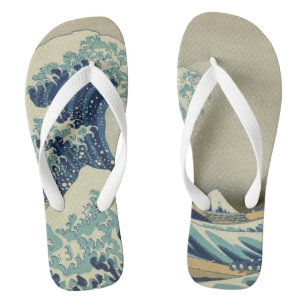 Japanse kunst, The Great Wave by Hokusai Teenslippers