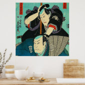 Japanse kunst - twee Samurais spioneert vijanden Poster (Keuken)