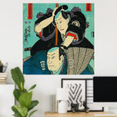 Japanse kunst - twee Samurais spioneert vijanden Poster (Thuiskantoor)