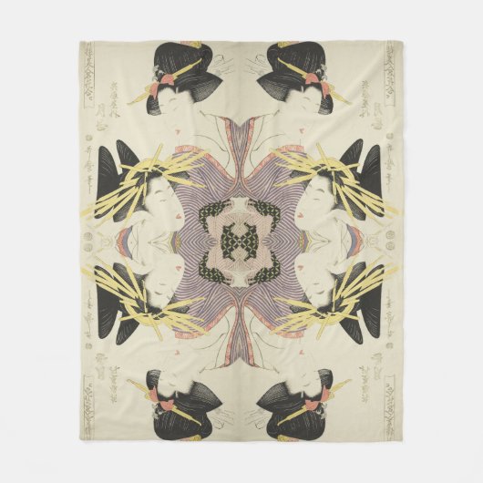 Japanse kunst Twee vrouw Fleece Deken (Voorkant)
