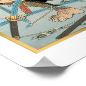 Japanse Kunst Warrier Monk Fight Kuniyoshi Poster (Hoek)