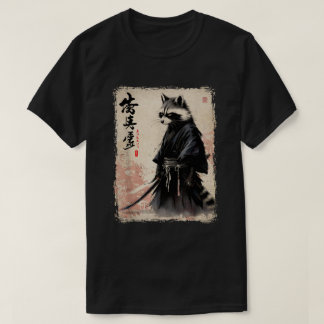 Japanse kunst wasbeer samoerai t-shirt