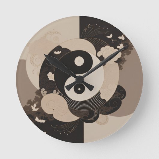 Japanse Kunst Yin Yang Ronde Klok (Voorkant)
