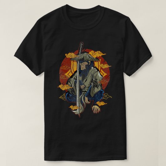 Japanse kunstaap Samurai Fighter T-shirt (Design voorkant)