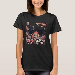 Japanse kunstbloem Sunset Floral Geisha 1 T-shirt