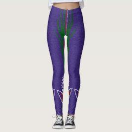 JAPANSE KUNSTENAAR KORIN BLAUWE BEDRUKTE LEGGINGS