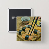 Japanse kunstminnaar vierkante button 5,1 cm (Voorkant /achterkant)