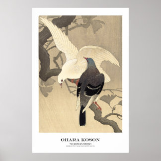 Japanse Kunstprint - Ohara Koson - Duiven Poster