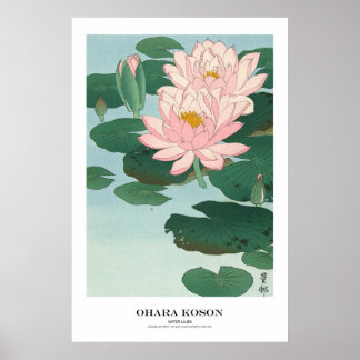 Japanse Kunstprint - Ohara Koson - Waterlelies Poster