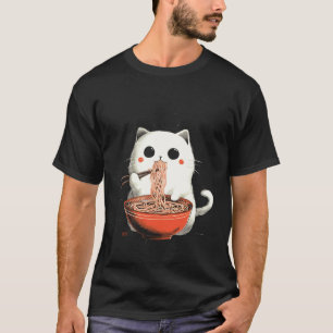 Japanse Kunststijl Mopshondje Eet Ramen Noedel T-shirt