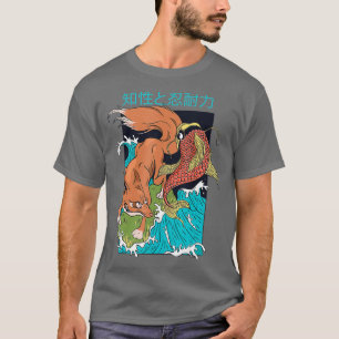 Japanse kunststijl - vos- en koivissen t-shirt