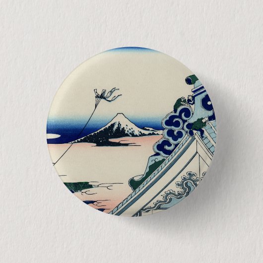 Japanse Kunststof Fuji uit Honganji Temple Ronde Button 3,2 Cm (Voorkant)