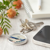 Japanse  Kunststof Fuji uit Honganji Temple Sleutelhanger (Zijkant)