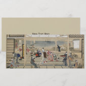 Japanse kunstuitnodigingen van Utamaro Kaart (Voorkant / Achterkant)