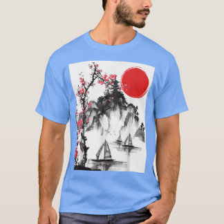 Japanse kunstvogelboom bloeit esthetische overloop t-shirt