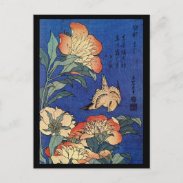 Japanse kunstvogels en bloemen briefkaart