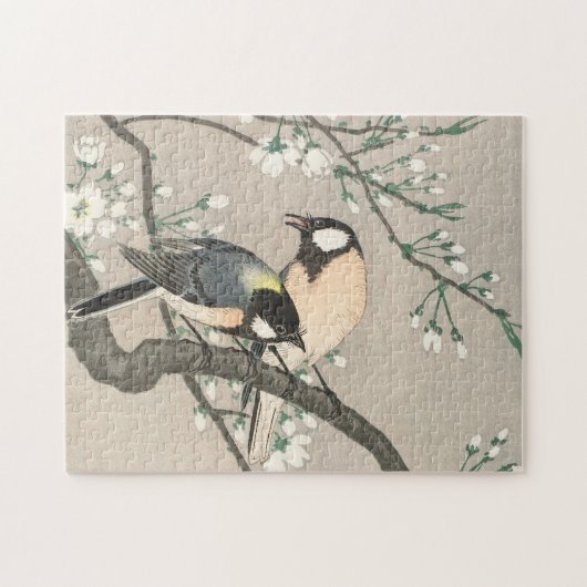  Japanse kunstvogels op de Cherry Branch Legpuzzel (Horizontaal)