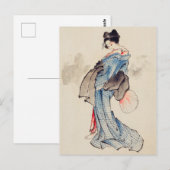  Japanse kunstvrouw in een Kimono Briefkaart (Voorkant / Achterkant)