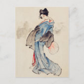  Japanse kunstvrouw in een Kimono Briefkaart (Voorkant)