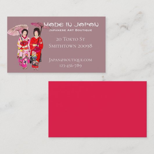 Japanse kunstwinkel schattige japan-mode visitekaartje (Voorkant / Achterkant)