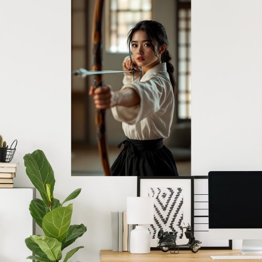 Japanse Kyudo De Weg Van De Boog Poster (Thuiskantoor)
