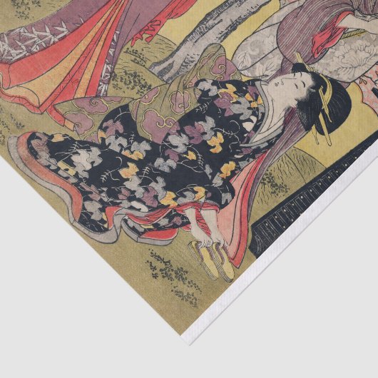 JAPANSE LADIES MET CHERRY BLOSSOM-weefsel Tissuepapier (Detail)