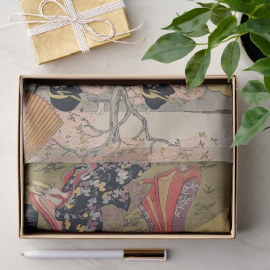 JAPANSE LADIES MET CHERRY BLOSSOM-weefsel Tissuepapier (Geschenk)