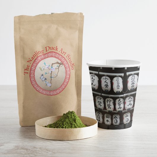 Japanse ladingen met lantaarns papieren bekers