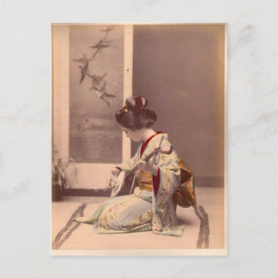 Japanse Lady Geisha Aziatische kunst Briefkaart