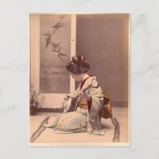 Japanse Lady Geisha Aziatische kunst Briefkaart (Voorkant)