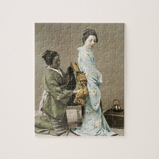 Japanse Lady Geisha Aziatische kunst Legpuzzel (Verticaal)