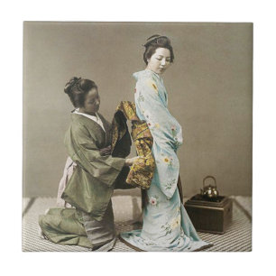 Japanse Lady Geisha Aziatische  kunst Tegeltje
