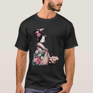 Japanse Lady Geisha met kersenbloesems T-shirt