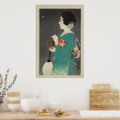 Japanse Lady Holding Cage of Fireflies - 1931 Poster (Keuken)