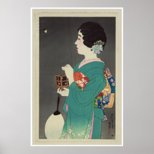 Japanse Lady Holding Cage of Fireflies - 1931 Poster