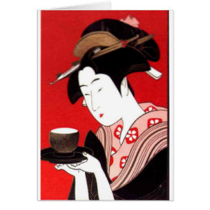 Japanse Lady Tea Serving Ceremony Art Print