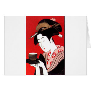 Japanse Lady Tea Serving Ceremony Art Print