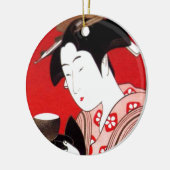 Japanse Lady Tea Serving Ceremony Art Print Keramisch Ornament (Links)